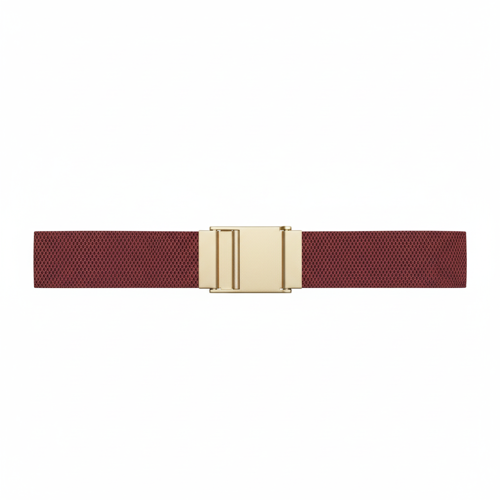 Back view of custom baseball belt showing the adjustable elastic webbing