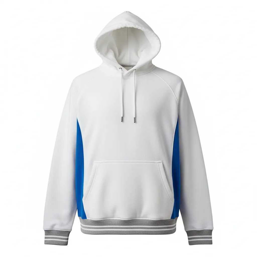 Front view of custom baseball hooded sweatshirt with embroidered team logo on chest and kangaroo pocket in 320 GSM cotton-poly fleece from Empire Five Athletics