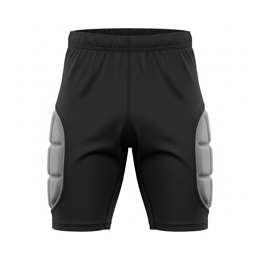 Front view of custom baseball sliding shorts in 4-way stretch poly-spandex compression knit with optional hip pads from Empire Five Athletics