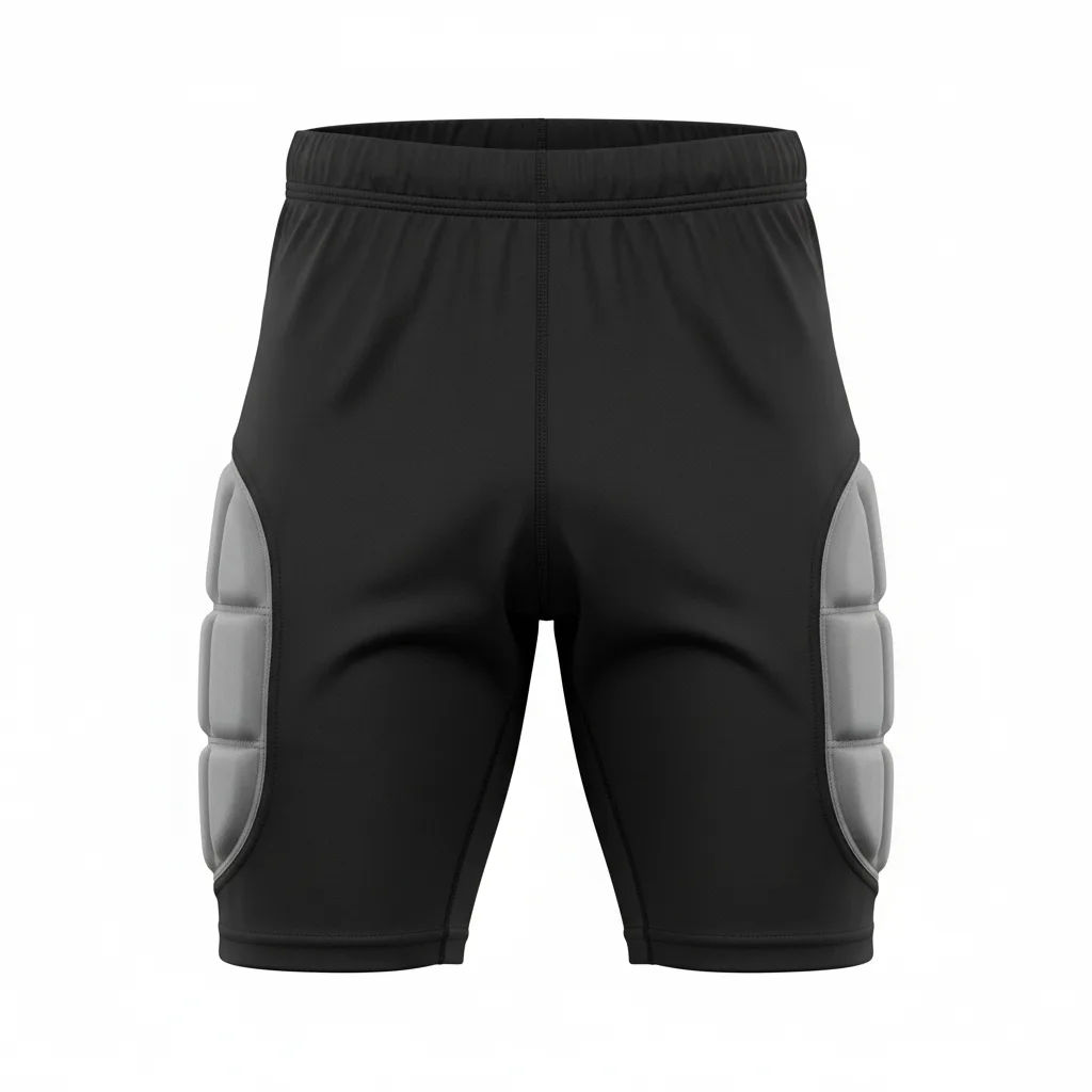 Front view of custom baseball sliding shorts in 4-way stretch poly-spandex compression knit with optional hip pads from Empire Five Athletics