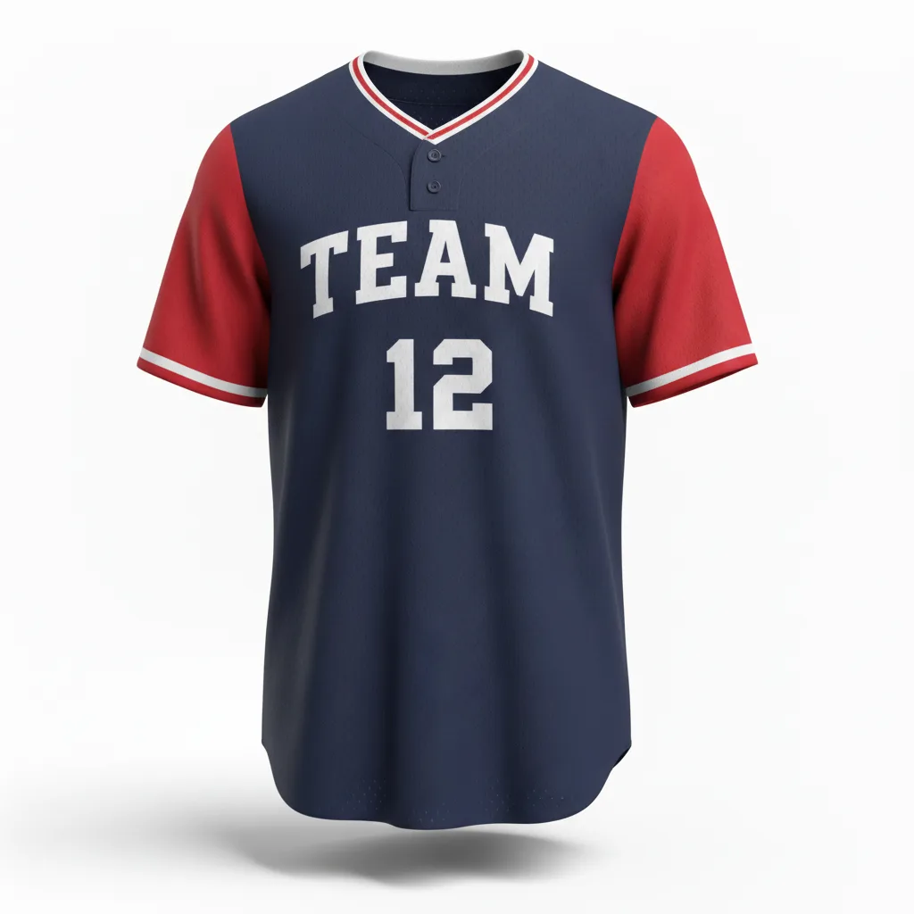 Front view of custom mesh baseball jersey in breathable open polyester mesh with a sublimated team wordmark from Empire Five Athletics