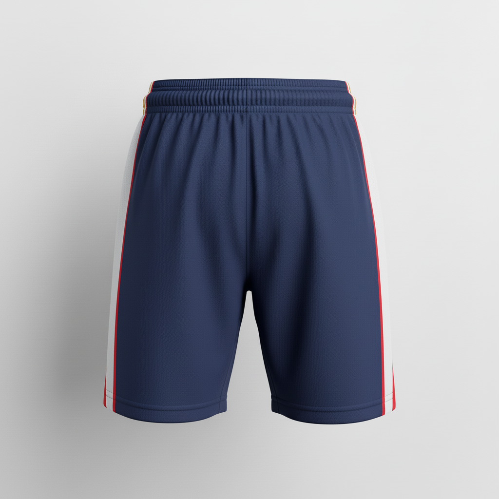 Back view of custom 5-inch basketball compression shorts showing the trim athletic cut and silicone leg gripper