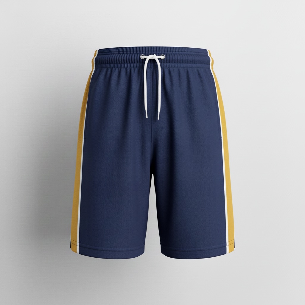 Back view of custom mesh basketball practice shorts showing the lightweight 160 GSM polyester mesh fabric and elastic waistband