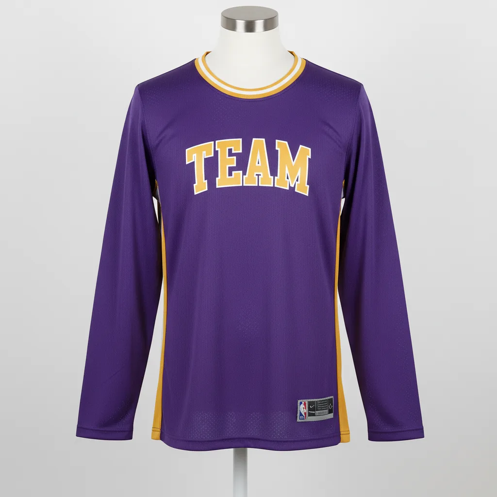 Front view of custom basketball shooting shirt with team logo and player number. Empire Five Athletics