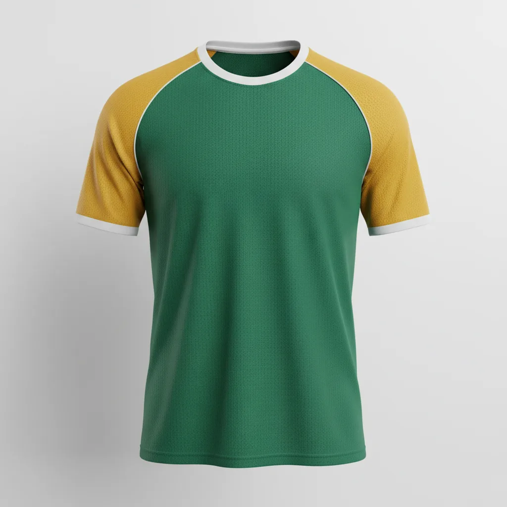 Front view of custom short-sleeve basketball performance tee in 150 GSM moisture-wicking poly with a sublimated team crest from Empire Five Athletics