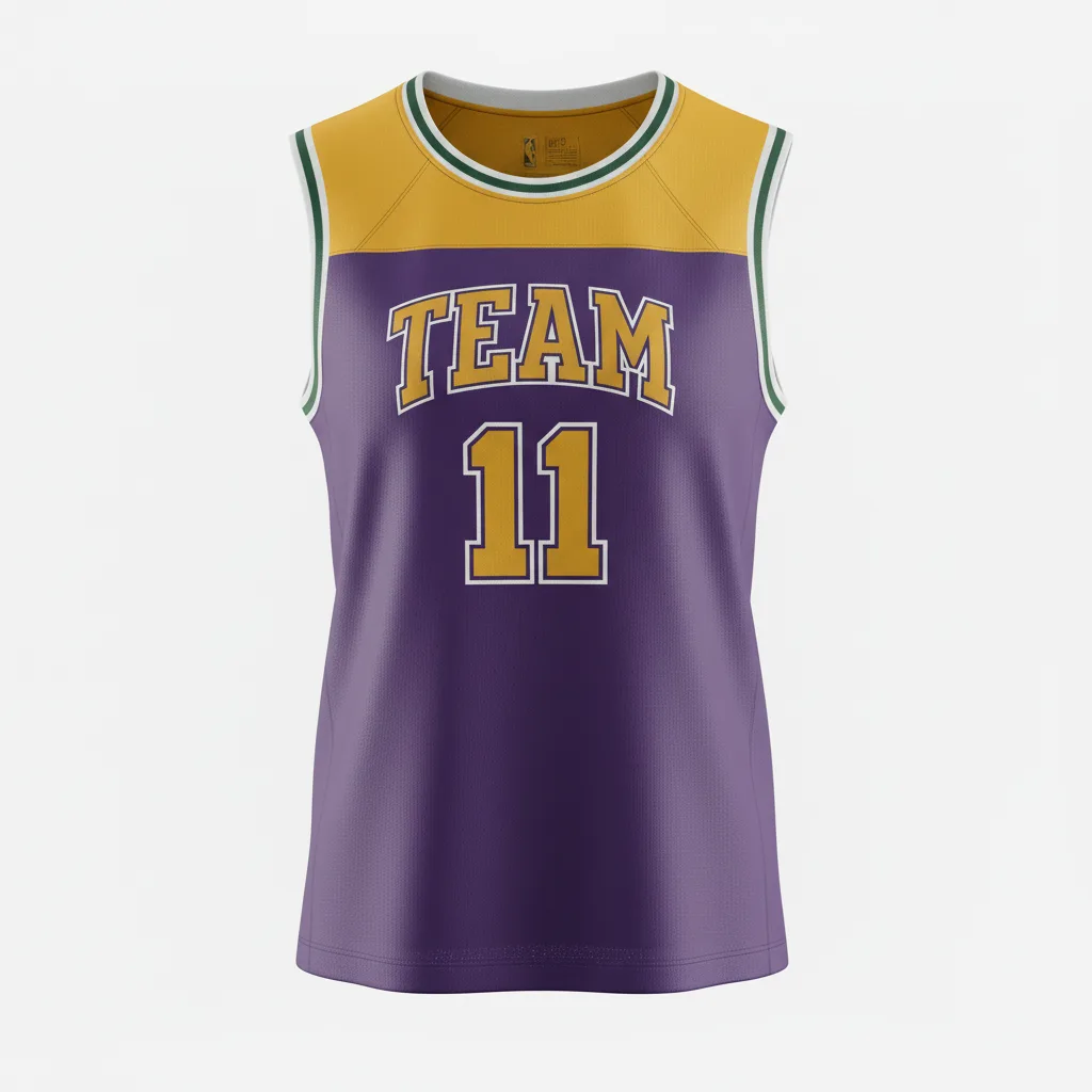 Front view of custom reversible mesh basketball tank jersey showing primary team color and number. Empire Five Athletics