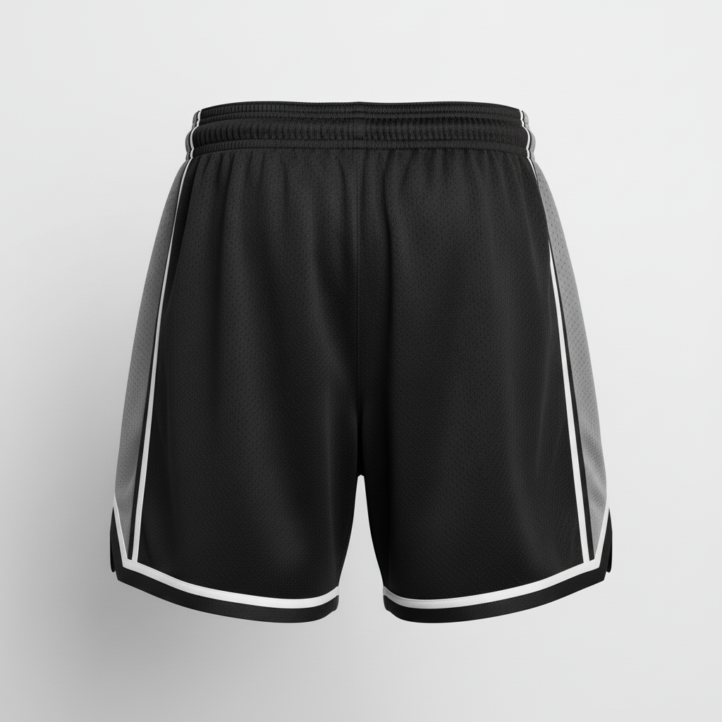 Back view of custom 5-inch women's basketball shorts showing the elastic waistband