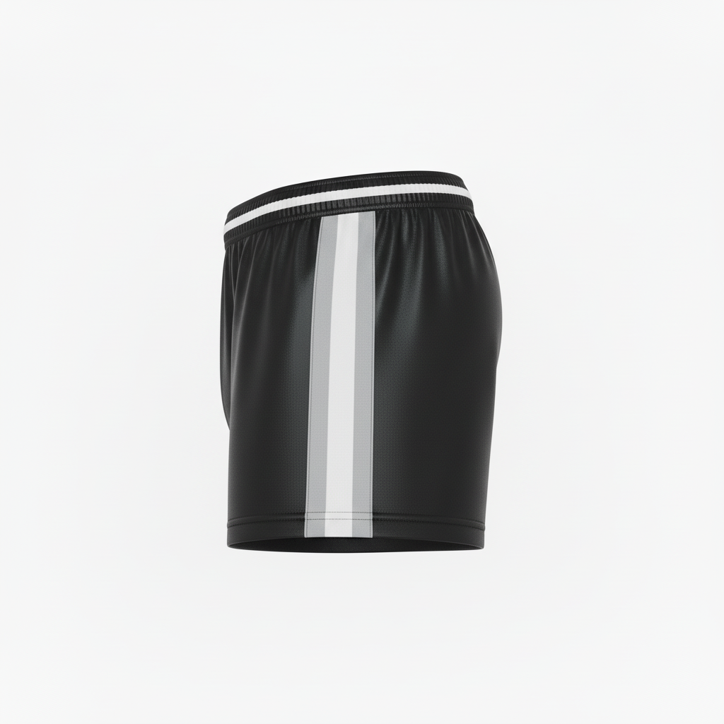 Side view of custom cheer boy cut briefs showing the wide waistband