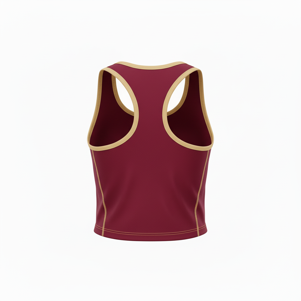 Back view of custom dance tank top showing the studio name