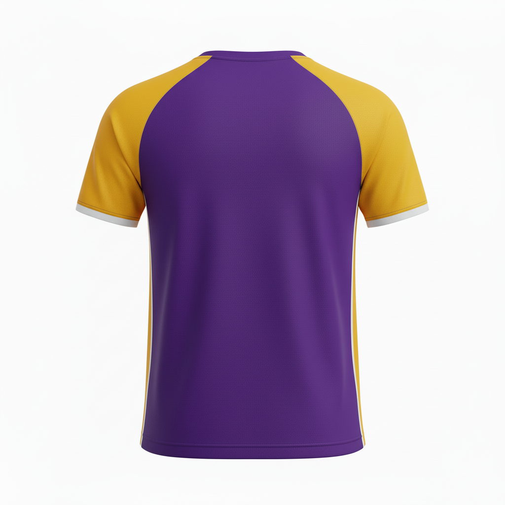 Back view of custom cheer performance tee showing the squad name