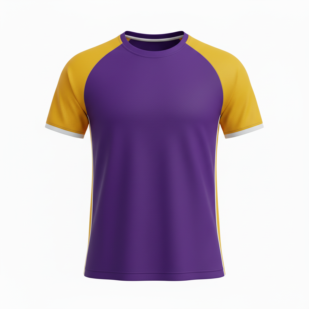 Front view of custom cheer performance tee in 150 GSM performance poly with a sublimated mascot from Empire Five Athletics