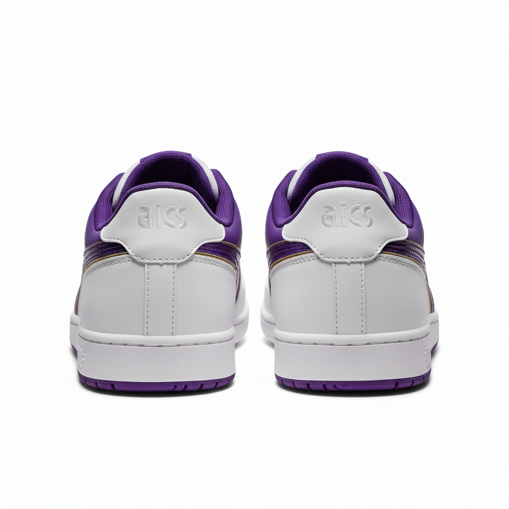 Back view of custom cheer shoes showing the heel and split sole