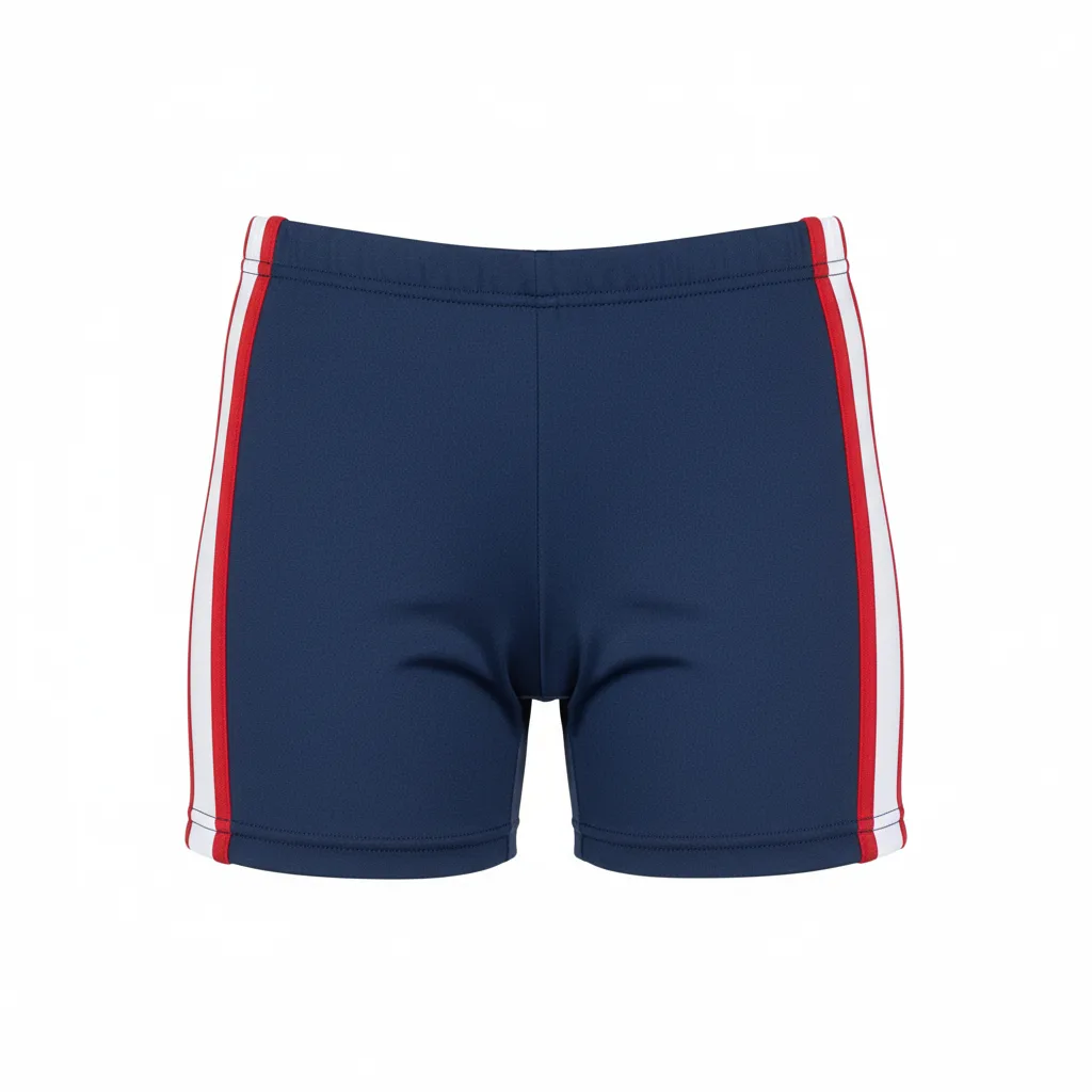 Front view of custom cheer spandex shorts in 4-way-stretch poly-spandex with sublimated program colors from Empire Five Athletics