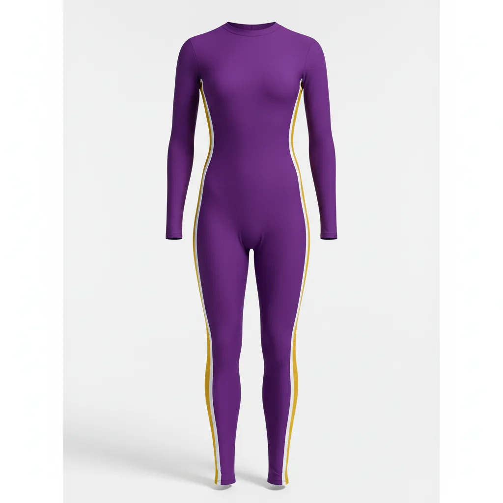 Front view of custom dance unitard in 4-way-stretch poly-spandex with sublimated studio colors from Empire Five Athletics