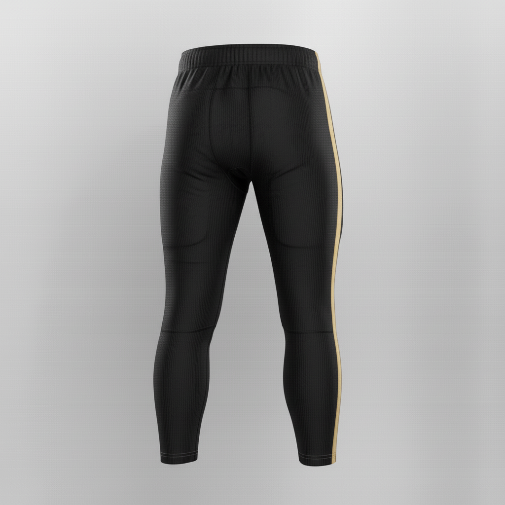 Back view of custom football girdle showing the tailbone pad and waistband