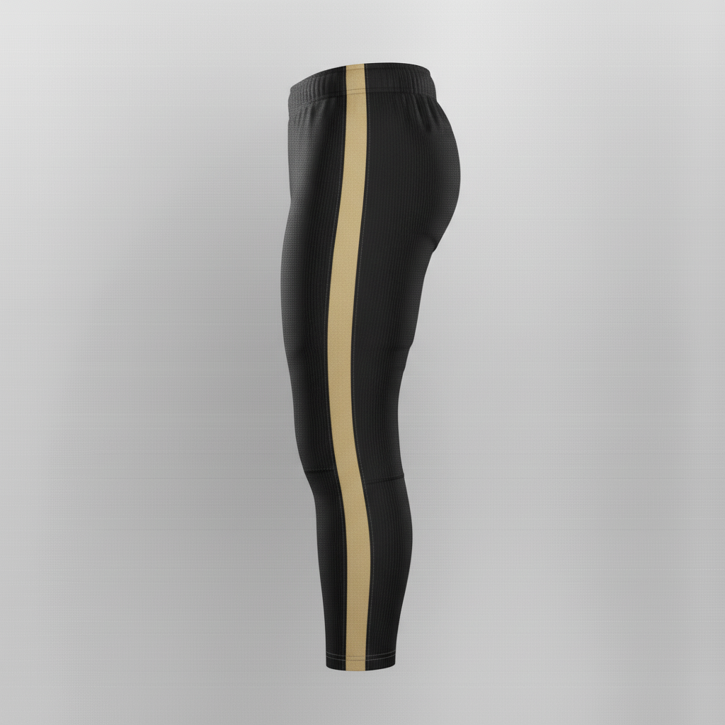 Side view of custom football girdle showing the integrated pad pockets and compression fit