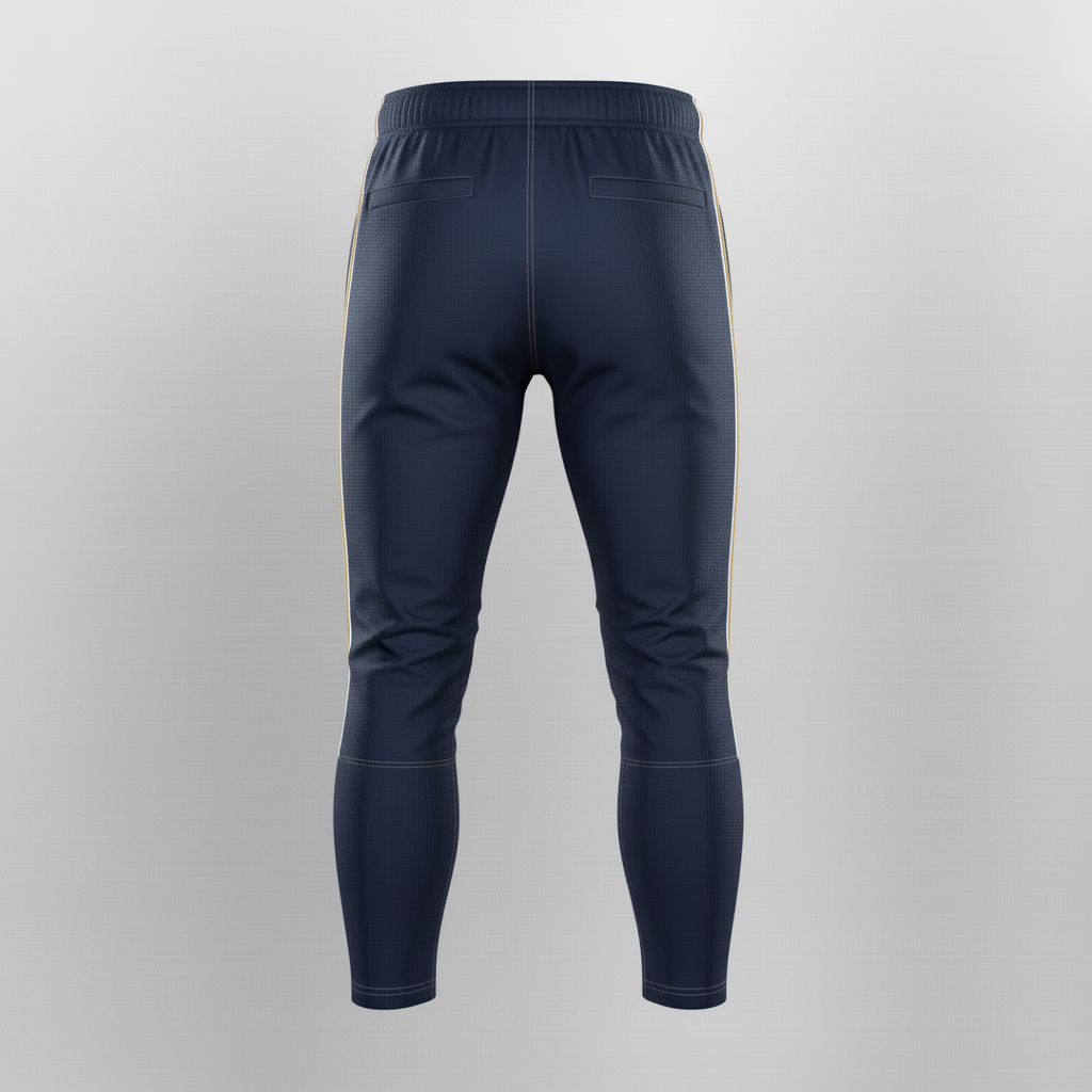 Back view of custom football practice pants showing the reinforced seat