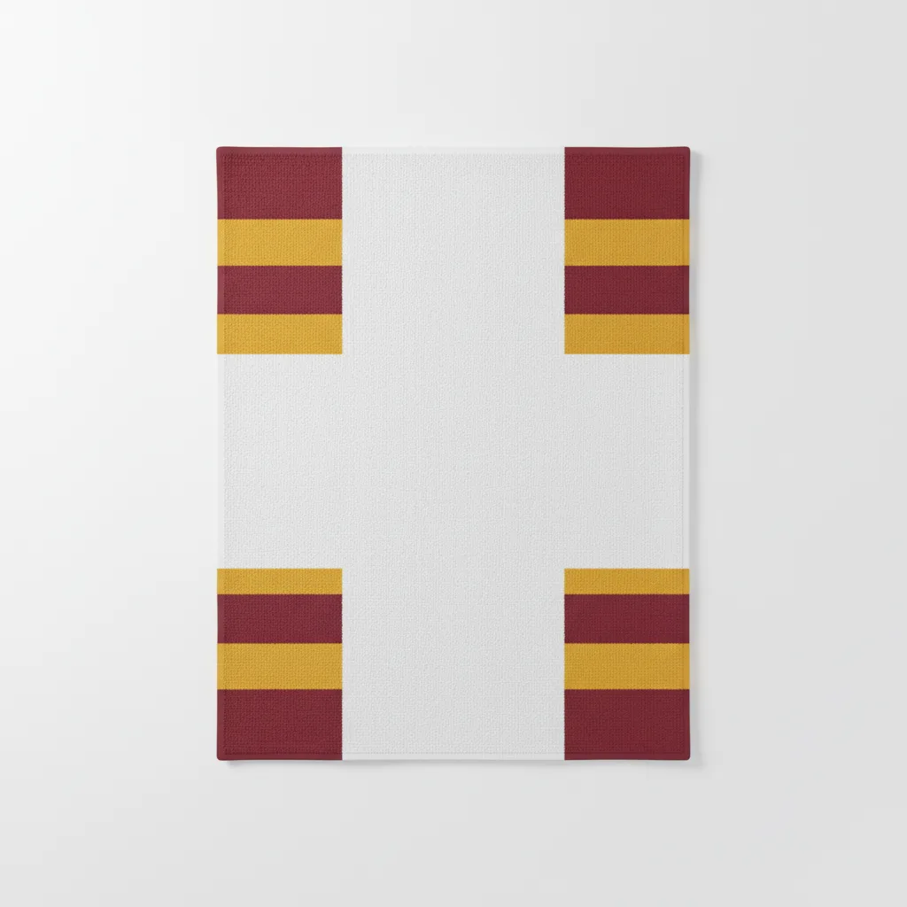 Front view of custom football field towel sublimated in team colors with a logo and snap from Empire Five Athletics