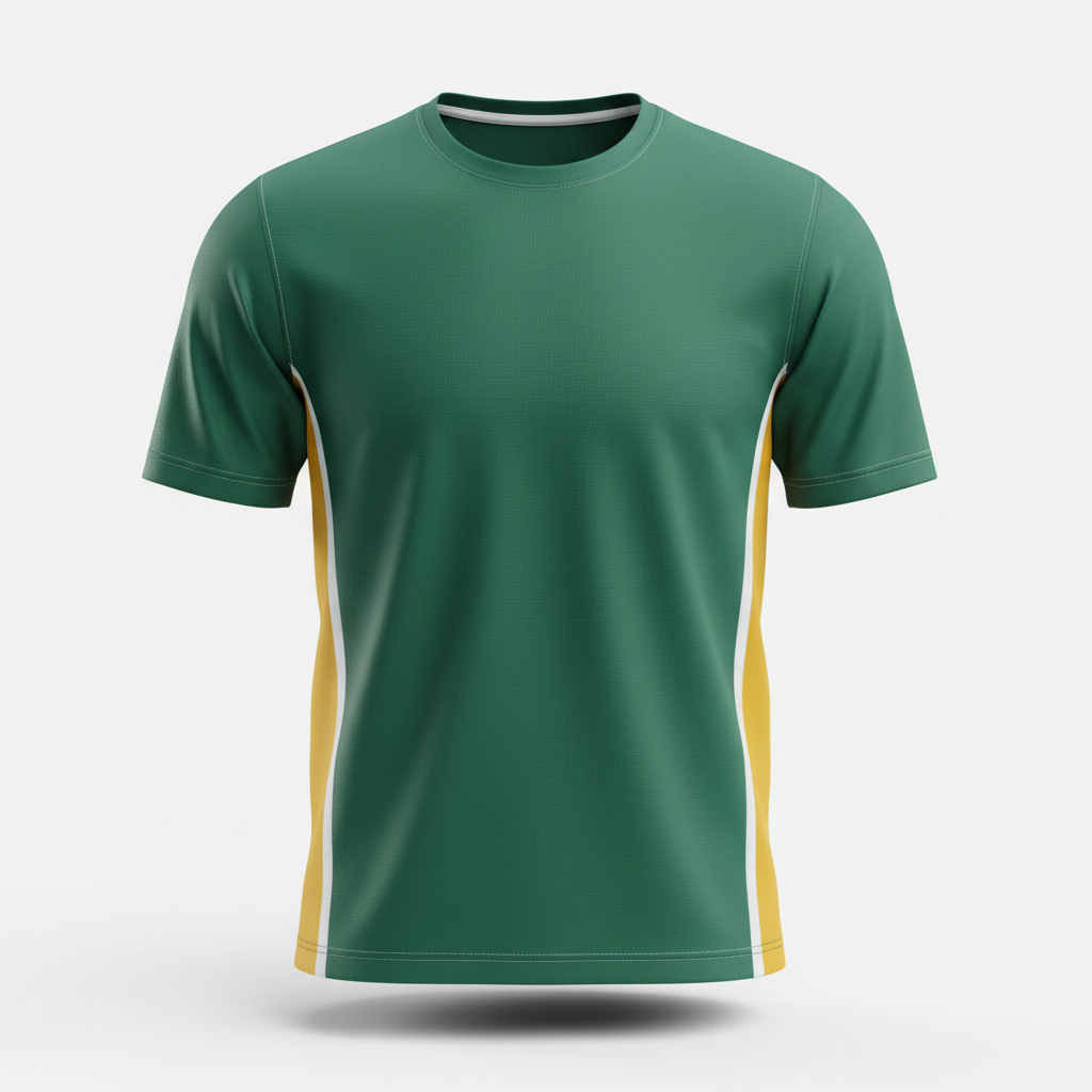 Front view of custom hockey performance tee in 150 GSM moisture-wicking poly with a sublimated team crest from Empire Five Athletics