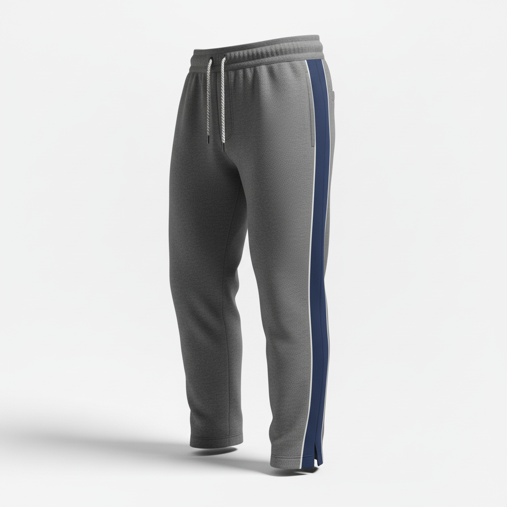 Front view of custom hockey sweatpants in 320 GSM cotton-poly fleece with a relaxed jogger cut and embroidered team logo from Empire Five Athletics