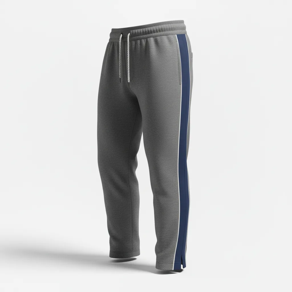 Front view of custom hockey sweatpants in 320 GSM cotton-poly fleece with a relaxed jogger cut and embroidered team logo from Empire Five Athletics