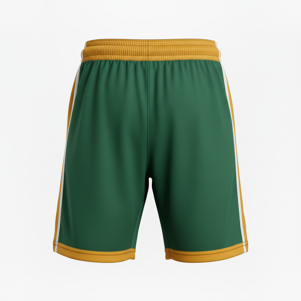 Back view of custom lacrosse compression shorts showing the wide elastic waistband and flatlock seams
