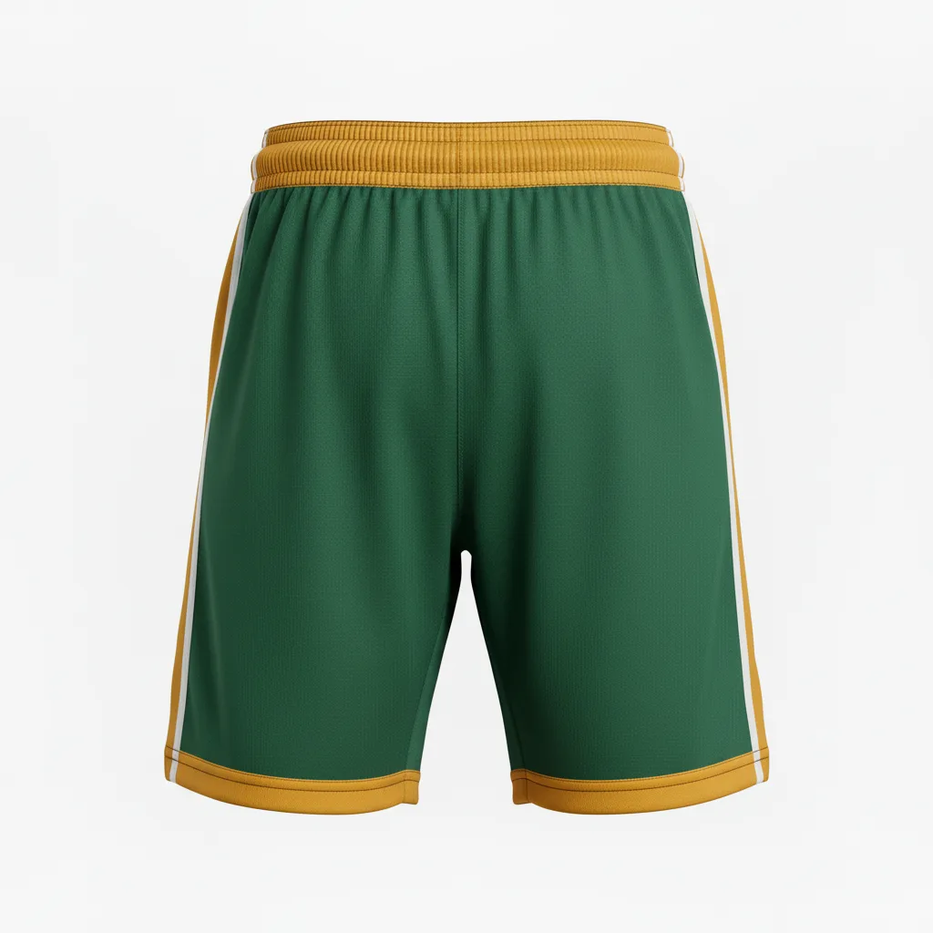 Back view of custom lacrosse compression shorts showing the wide elastic waistband and flatlock seams