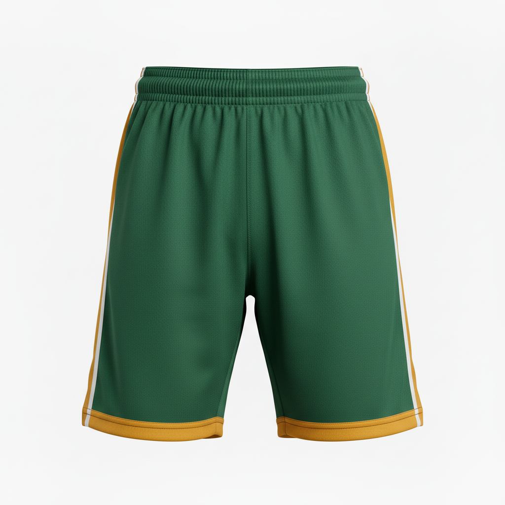 Front view of custom lacrosse compression shorts in 200 GSM poly-spandex with a fitted base-layer cut and sublimated team colors from Empire Five Athletics