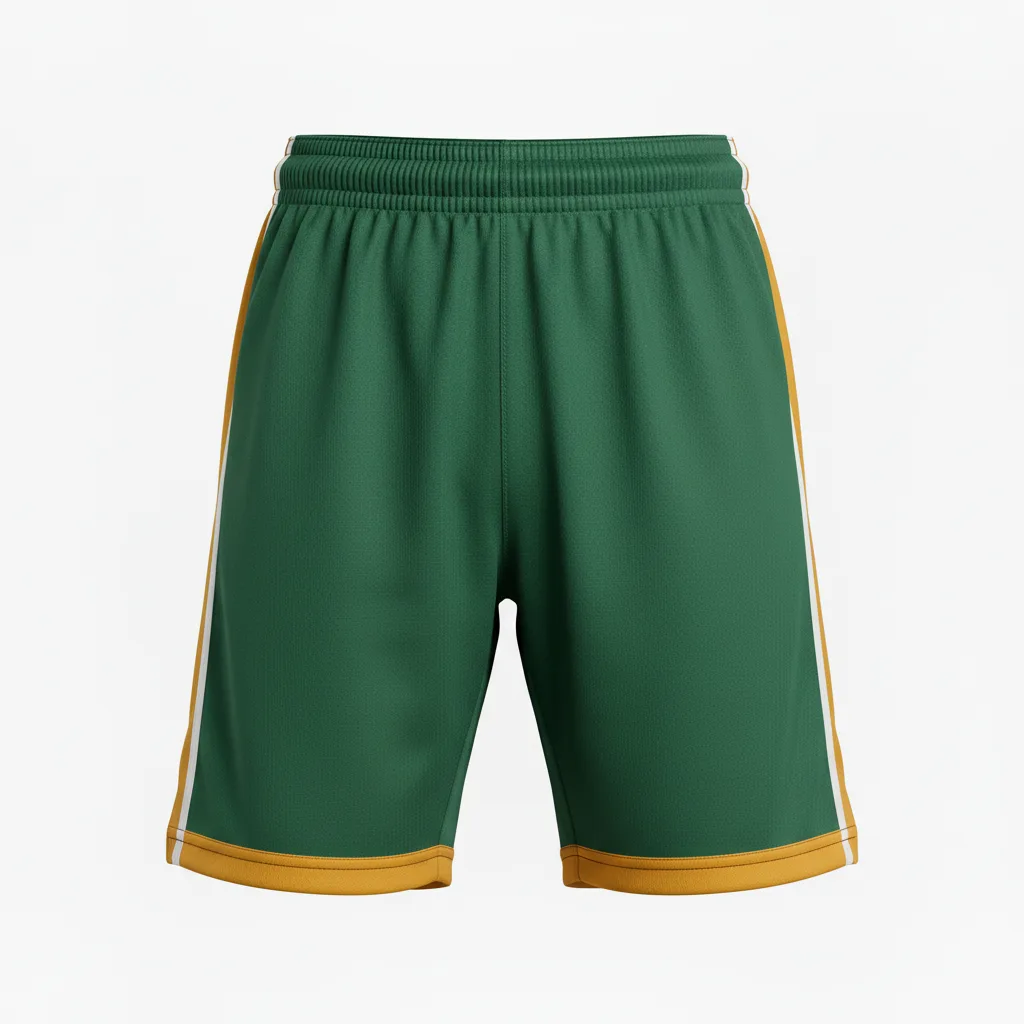 Front view of custom lacrosse compression shorts in 200 GSM poly-spandex with a fitted base-layer cut and sublimated team colors from Empire Five Athletics