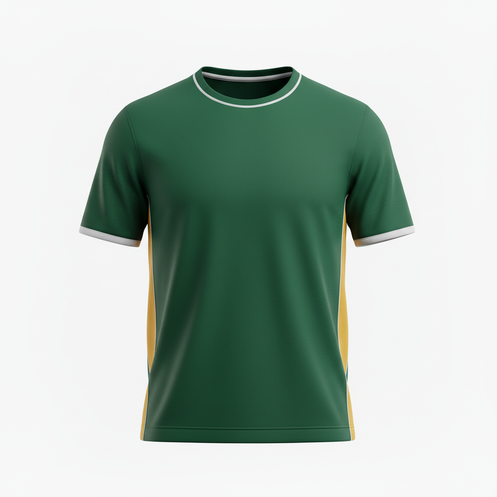 Front view of custom lacrosse performance tee in 150 GSM moisture-wicking polyester with a sublimated team crest from Empire Five Athletics