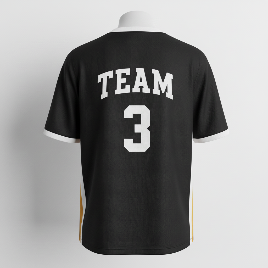 Back view of custom lacrosse mesh pinnie showing a large team-split number