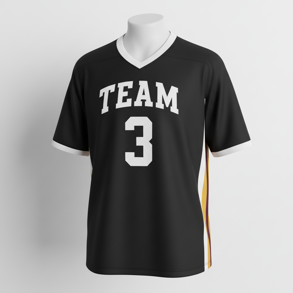 Front view of custom lacrosse mesh pinnie, a lightweight open-mesh scrimmage vest in a solid team color with a number from Empire Five Athletics