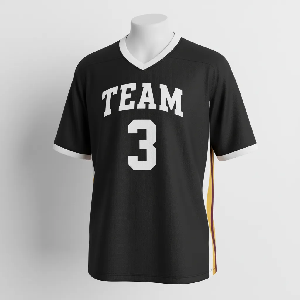 Front view of custom lacrosse mesh pinnie, a lightweight open-mesh scrimmage vest in a solid team color with a number from Empire Five Athletics