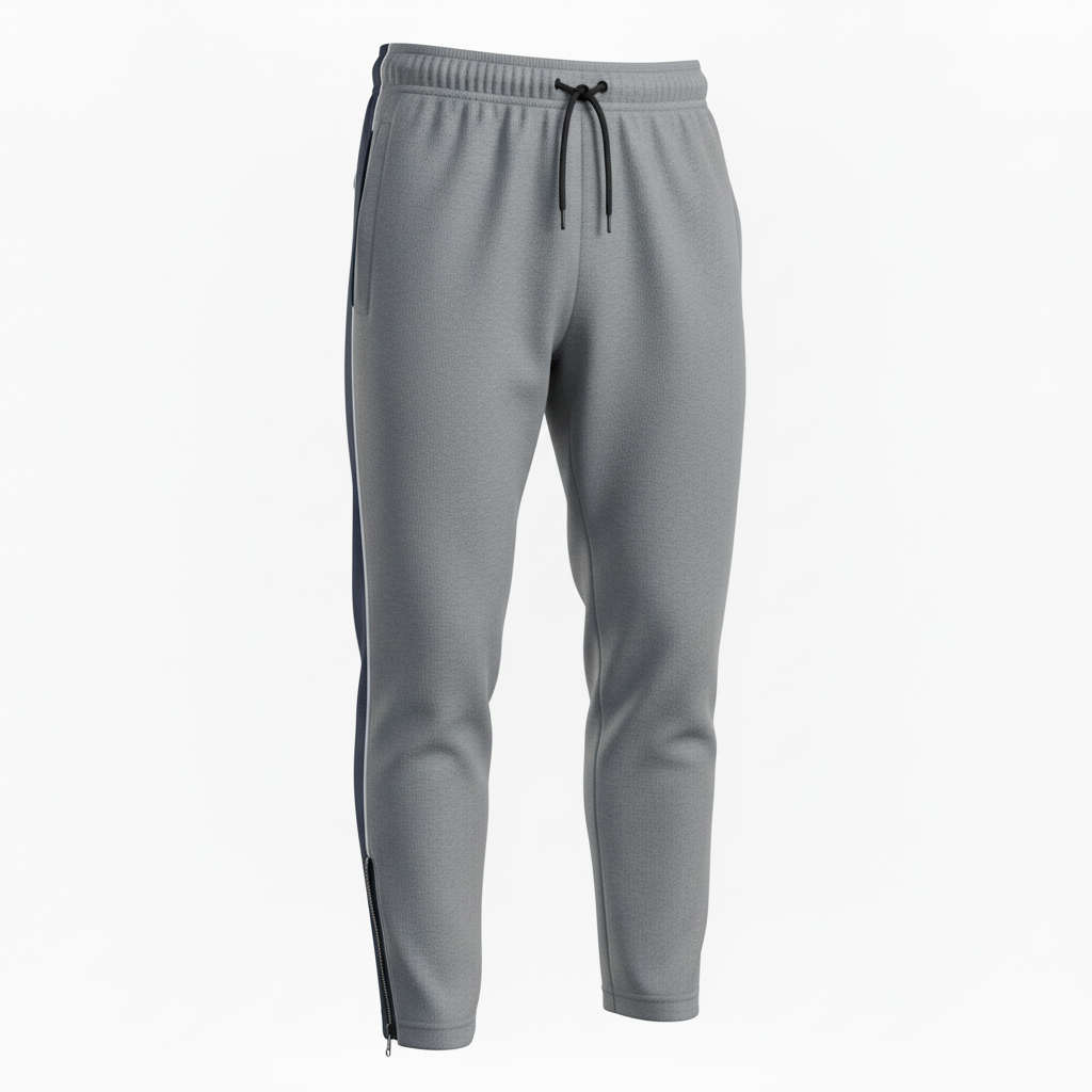 Front view of custom lacrosse sweatpants in 280 GSM cotton-poly fleece with a relaxed jogger cut and embroidered team logo from Empire Five Athletics