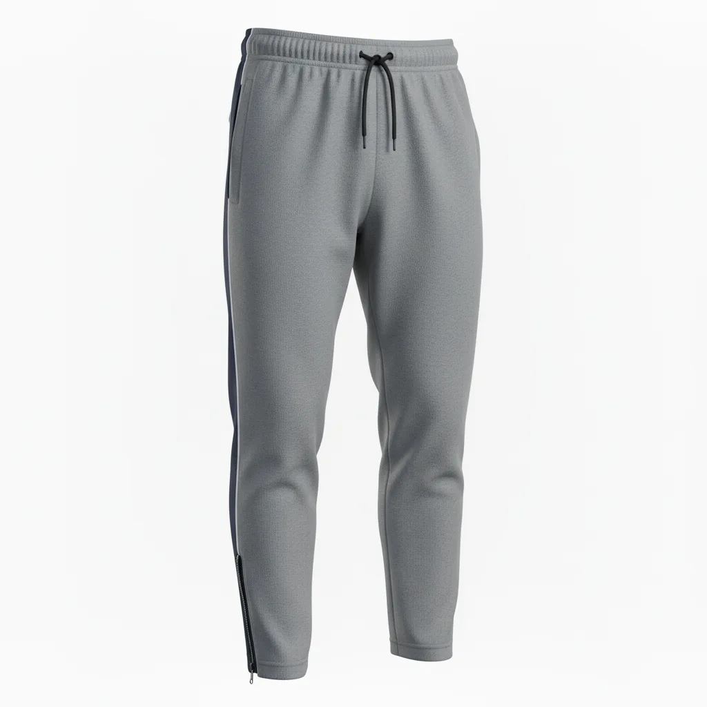 Front view of custom lacrosse sweatpants in 280 GSM cotton-poly fleece with a relaxed jogger cut and embroidered team logo from Empire Five Athletics