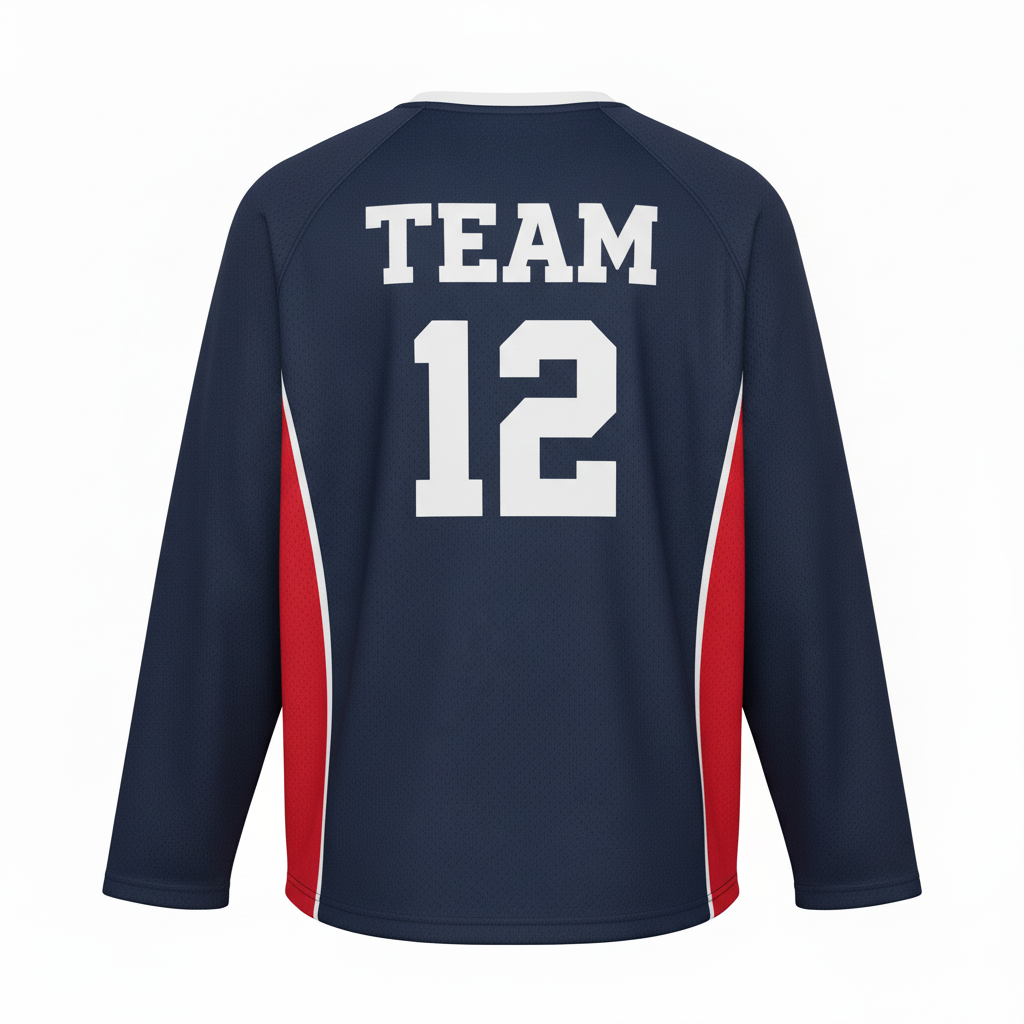 Back view of custom practice lacrosse jersey showing a large practice number