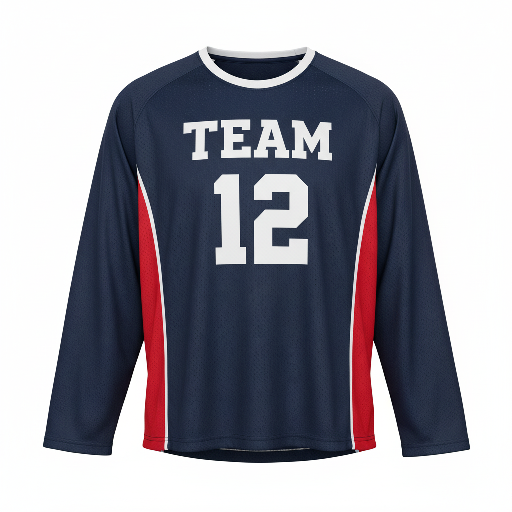 Front view of custom practice lacrosse jersey in durable 180 GSM performance polyester with team colors and a practice number from Empire Five Athletics