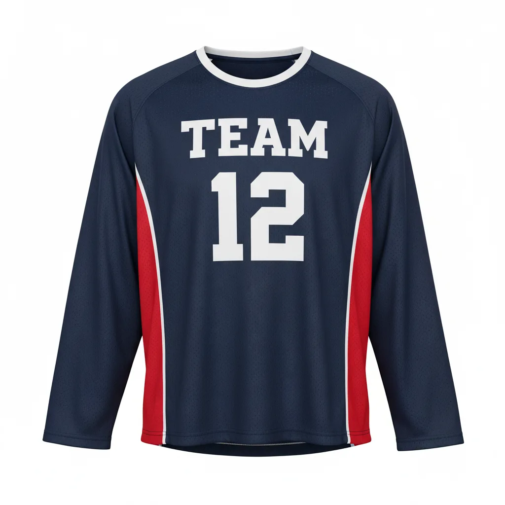 Front view of custom practice lacrosse jersey in durable 180 GSM performance polyester with team colors and a practice number from Empire Five Athletics