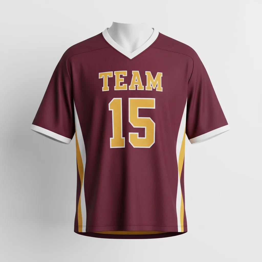 Front view of custom reversible lacrosse jersey, a two-layer two-color jersey sublimated on both sides from Empire Five Athletics