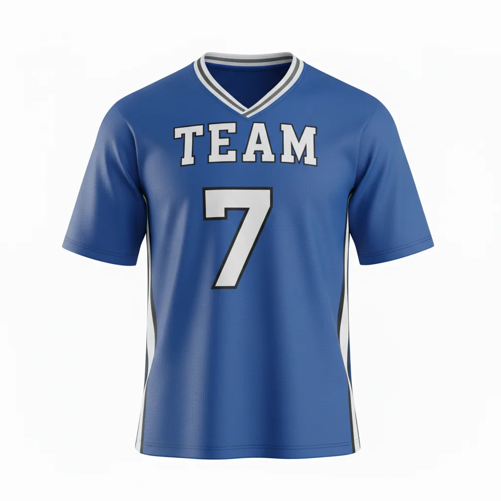 Front view of custom sleeveless lacrosse jersey in 180 GSM performance polyester with cut armholes and a sublimated team design from Empire Five Athletics