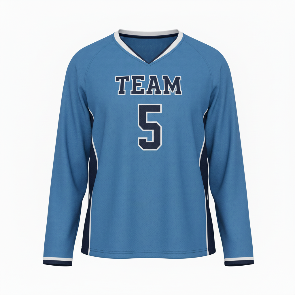 Front view of custom women's lacrosse jersey in 180 GSM performance polyester on a women's-contoured pattern with a sublimated team design from Empire Five Athletics