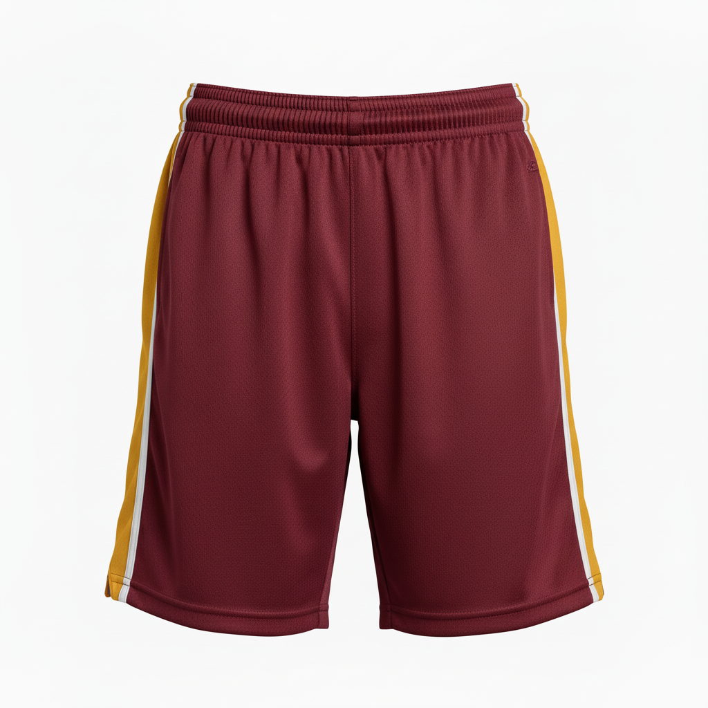 Front view of custom women's lacrosse shorts in 150 GSM performance polyester with a women's contoured cut and sublimated team colors from Empire Five Athletics