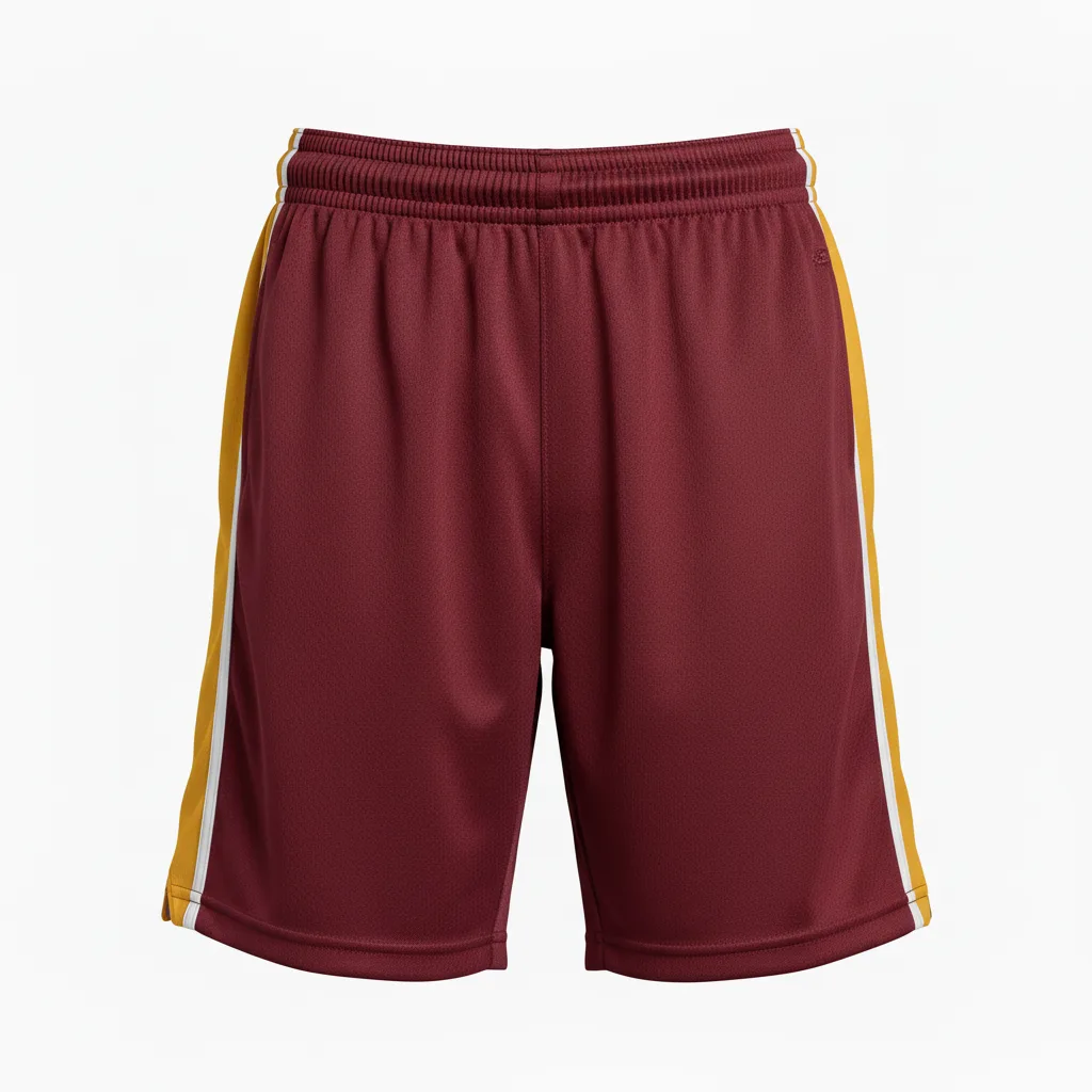Front view of custom women's lacrosse shorts in 150 GSM performance polyester with a women's contoured cut and sublimated team colors from Empire Five Athletics