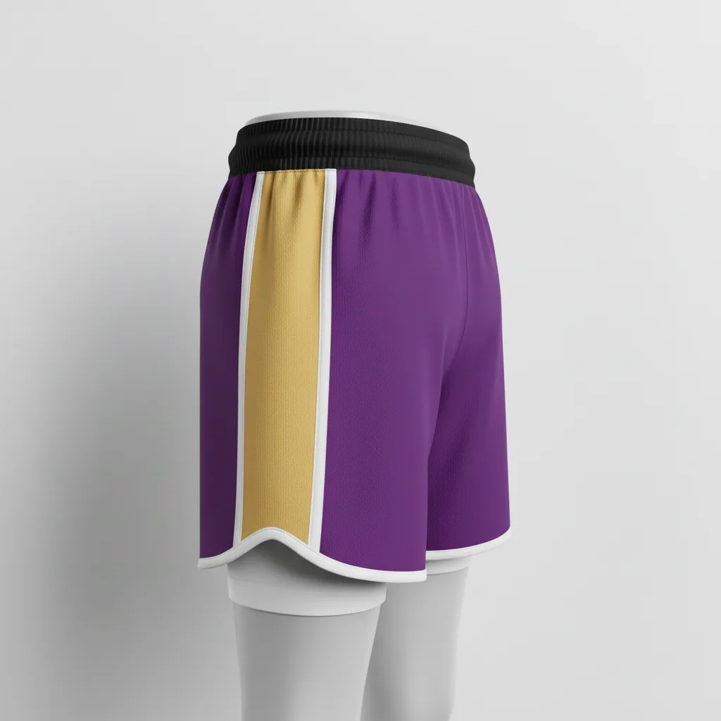 Front view of custom rugby compression shorts in 4-way-stretch poly-spandex with sublimated club colors from Empire Five Athletics