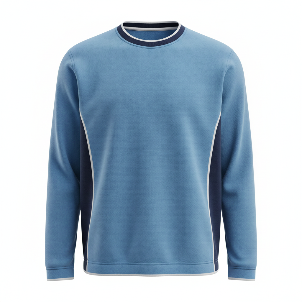 Front view of custom rugby fleece pullover in 300 GSM polyester micro-fleece with a quarter zip and embroidered club crest from Empire Five Athletics