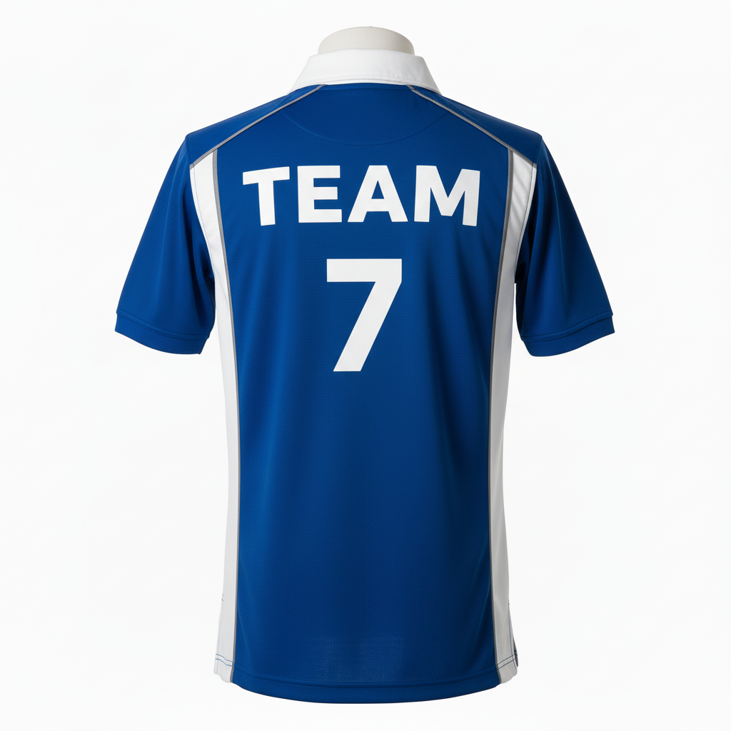 Back view of custom performance rugby jersey showing the sublimated player number
