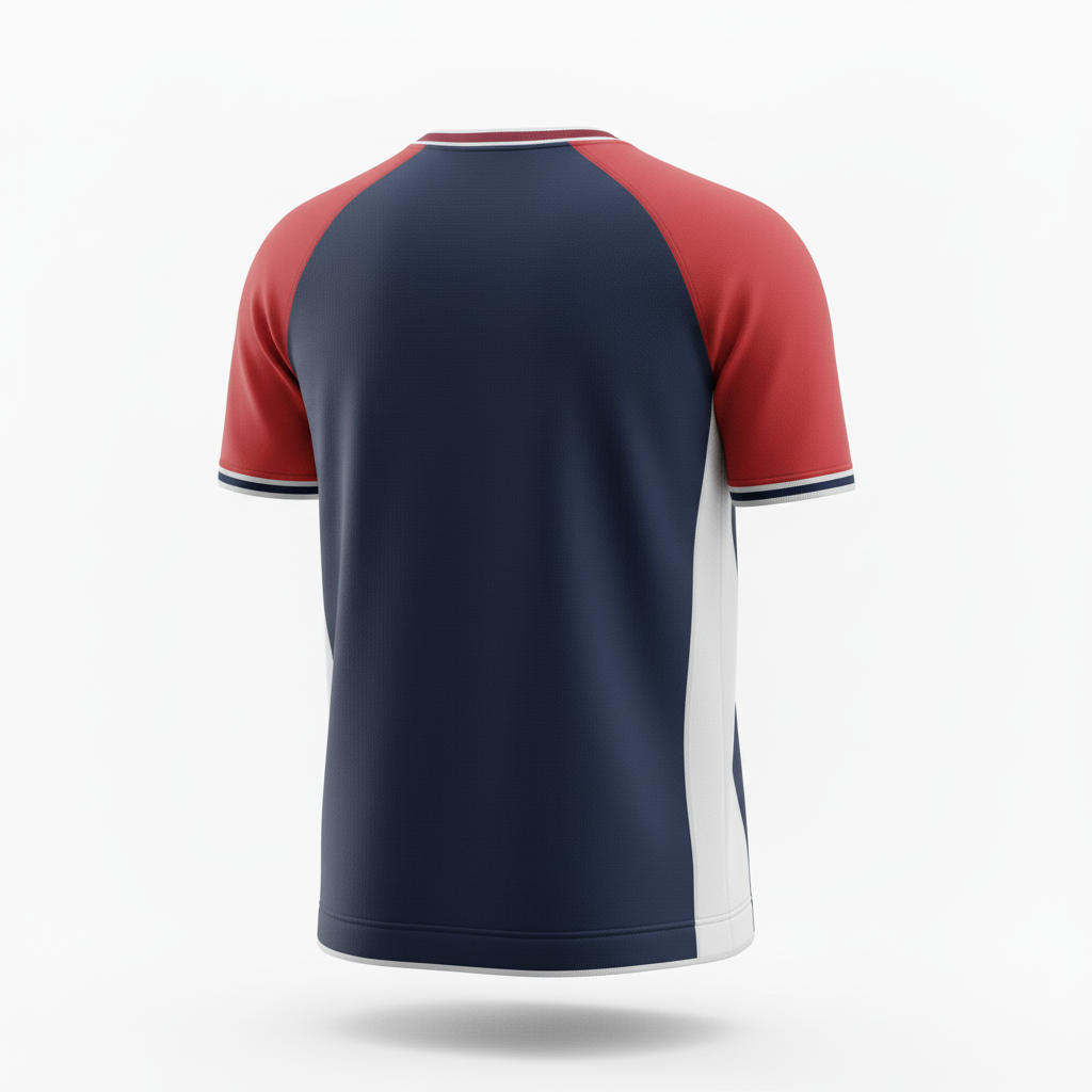 Back view of custom rugby performance tee showing the player name