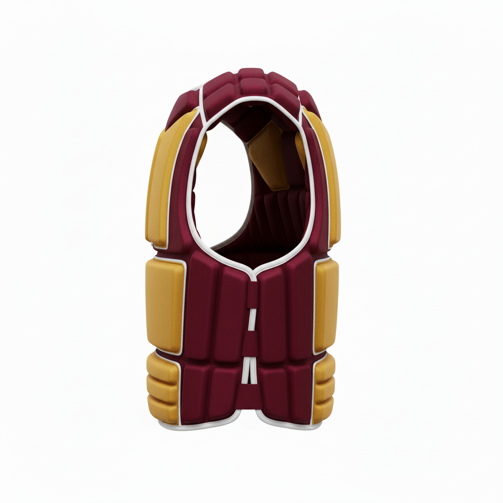 Side view of custom rugby rib protector vest showing the compression fit under the jersey
