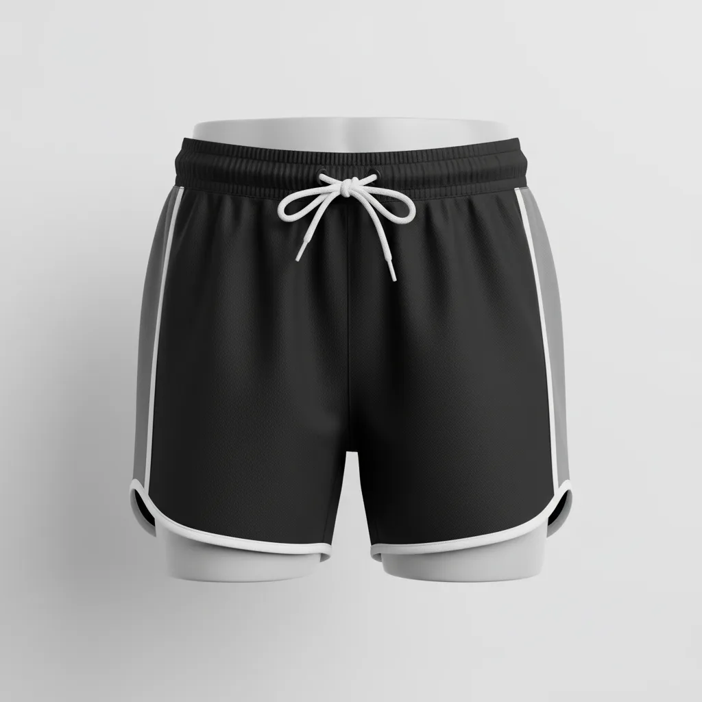 Front view of custom womens rugby shorts in 170 GSM performance poly with a contoured cut and sublimated club colors from Empire Five Athletics