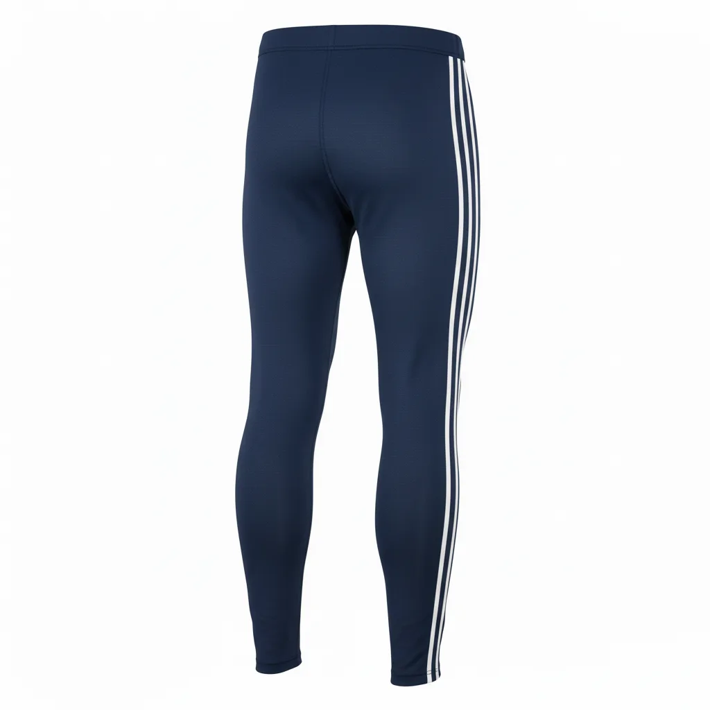 Back view of custom soccer compression tights showing the snug full-leg fit and flatlock seam construction